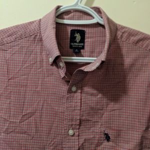 U.S. Polo Assn. Red checked dress shirt